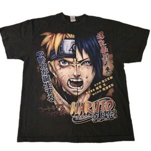 Naruto & Sasuke Double Sided T Shirt Mens XL Anime Promo Tee Single Stitch